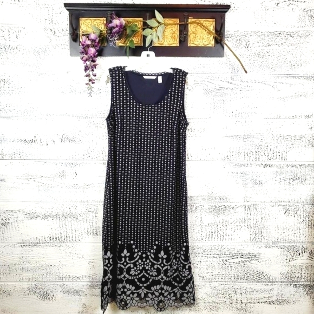Isaac Mizrahi Live Scallop Floral Lace Slit Hem